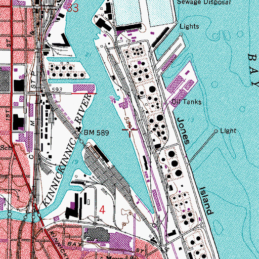 Topographic Map of Milwaukee City Bulk Cargo Dock, WI
