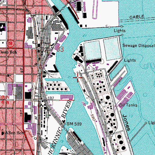 Topographic Map of Harbor Master City Heavy Lift Dock, WI