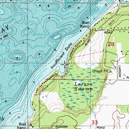 Topographic Map of Larson Creek, WI