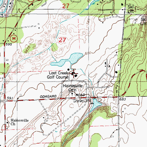 Topographic Map of Lost Creek Golf Course, WI