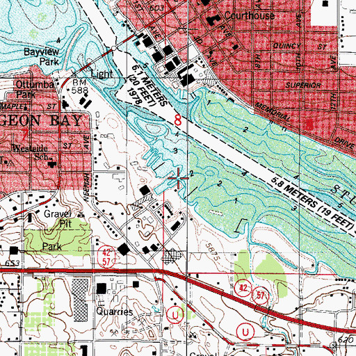 Topographic Map of Sturgeon Yacht Harbor, WI