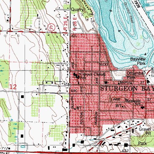 Topographic Map of Saint John Bosco Catholic School, WI