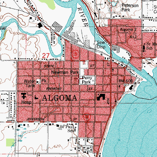 Topographic Map of Perry Park, WI