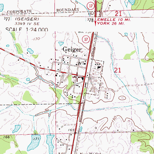 Topographic Map of Geiger United Methodist Church, AL