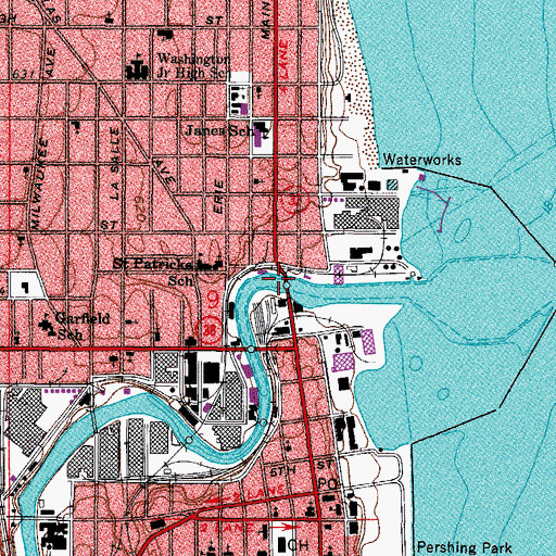 Topographic Map of Root River Treatment Plant, WI