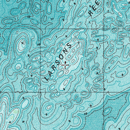 Topographic Map of Larsons Reef, WI