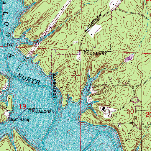 Topographic Map of Mariners Cove, AL
