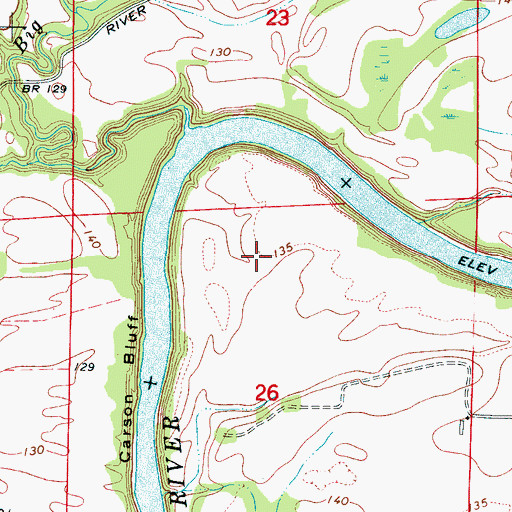 Topographic Map of Marr Bend, AL
