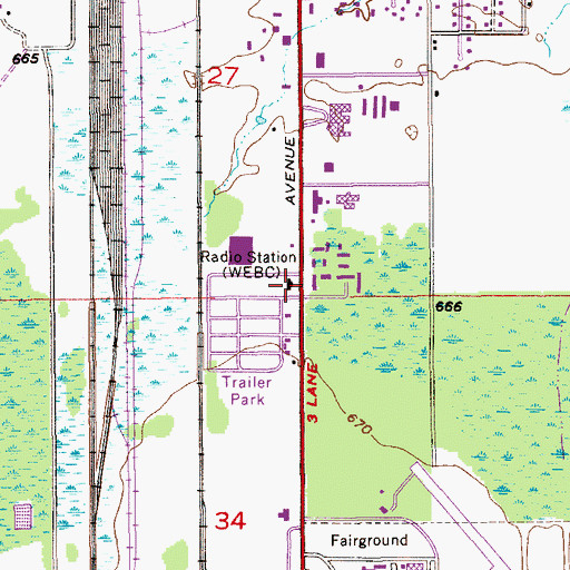 Topographic Map of Radio Station, WI