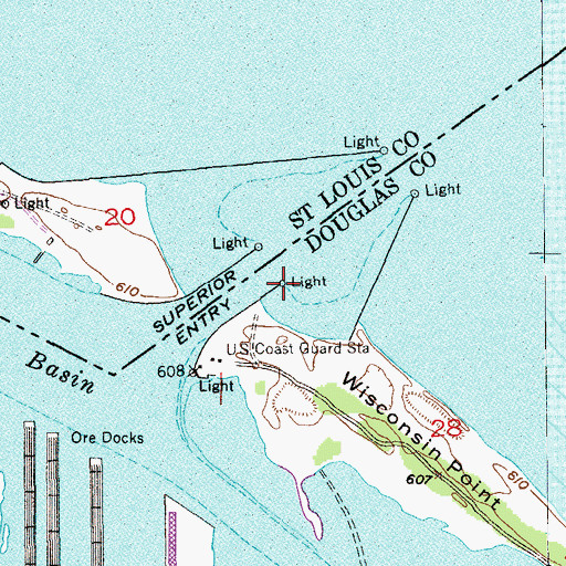 Topographic Map of South Pierh Light, WI