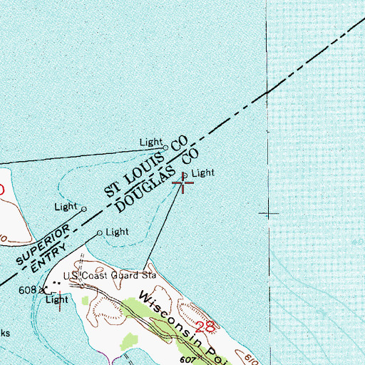 Topographic Map of South Breakwater Light, WI