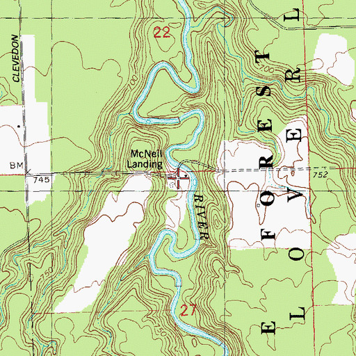 Topographic Map of McNeil Landing, WI