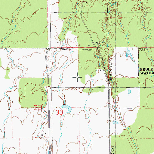 Topographic Map of Brule River State Forest Waterfowl Management Area, WI