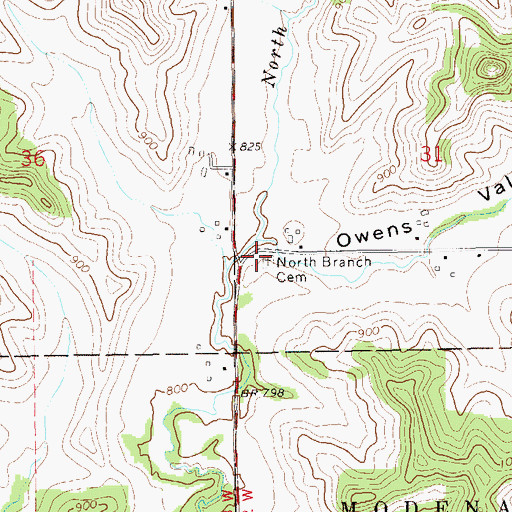 Topographic Map of North Branch School (historical), WI
