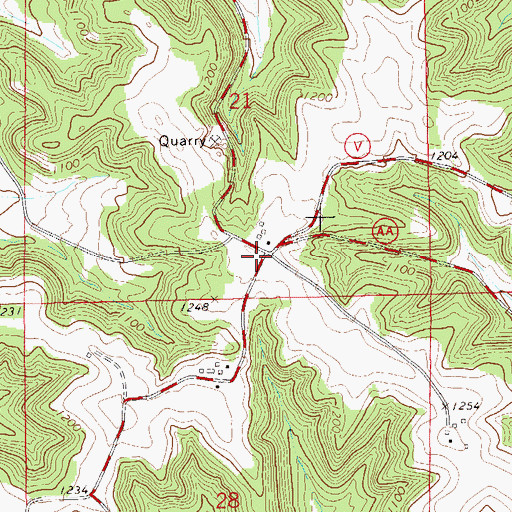 Topographic Map of Traun Bluff School (historical), WI