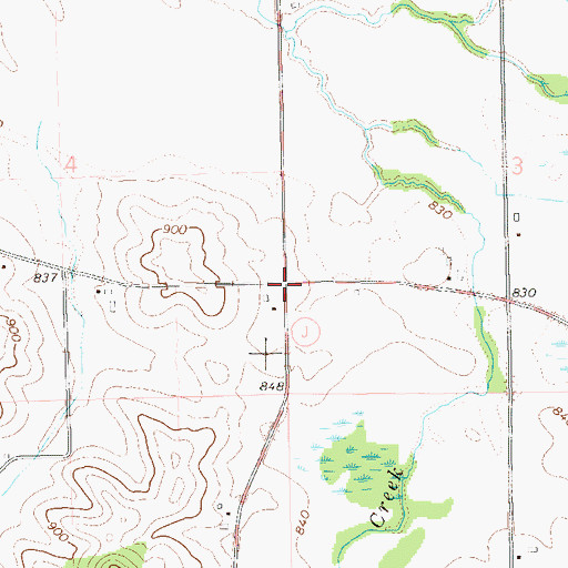 Topographic Map of Walkers Corner School (historical), WI