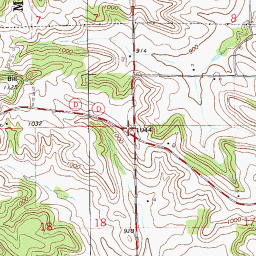 Topographic Map of Beaver Creek School (historical), WI