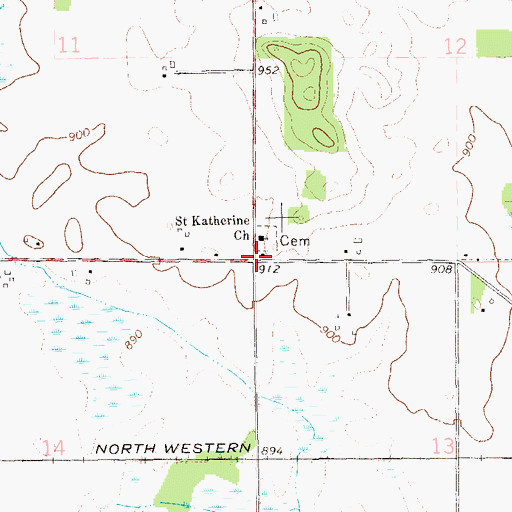 Topographic Map of Beyer Settlement School (historical), WI
