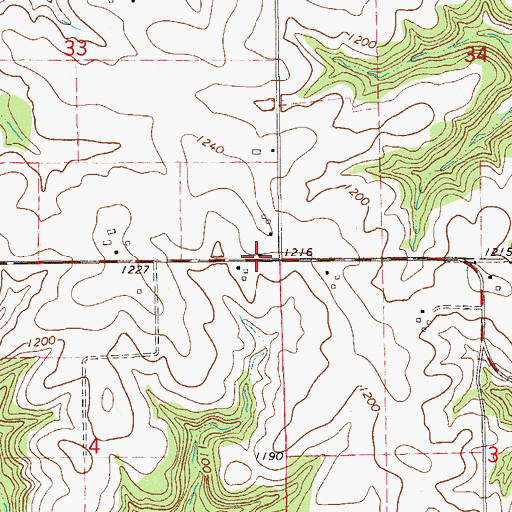 Topographic Map of Birthman School (historical), WI