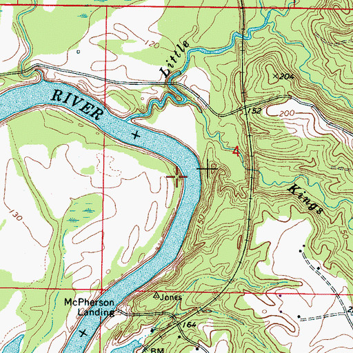 Topographic Map of Maxwell Bend, AL