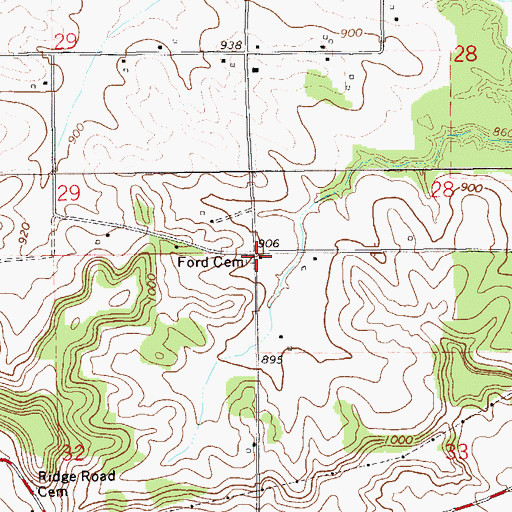 Topographic Map of Evergreen Valley School (historical), WI