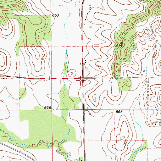 Topographic Map of Fairview School (historical), WI
