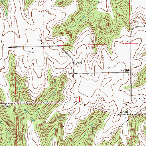 Topographic Map of Highland School (historical), WI