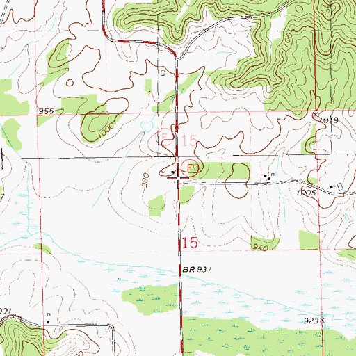 Topographic Map of Hillcrest School (historical), WI