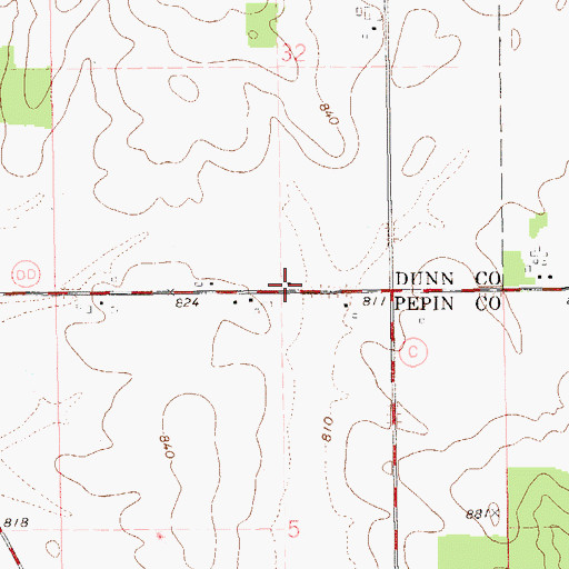 Topographic Map of Ingram School (historical), WI