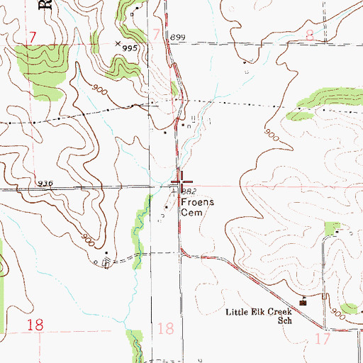 Topographic Map of Little Elk Creek School (historical), WI