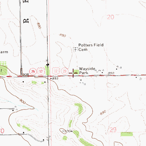 Topographic Map of Lone Pine School (historical), WI