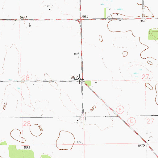 Topographic Map of Lyndale School (historical), WI