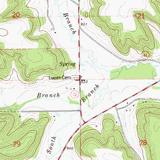 Topographic Map of Maple School (historical), WI