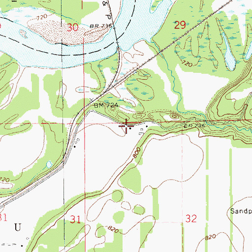 Topographic Map of Red Cedar School (historical), WI