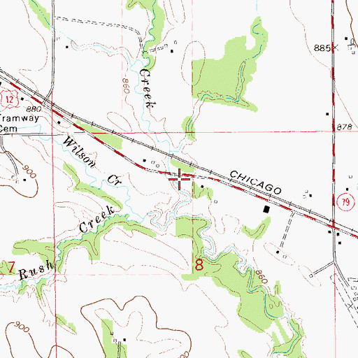 Topographic Map of Tramway School (historical), WI