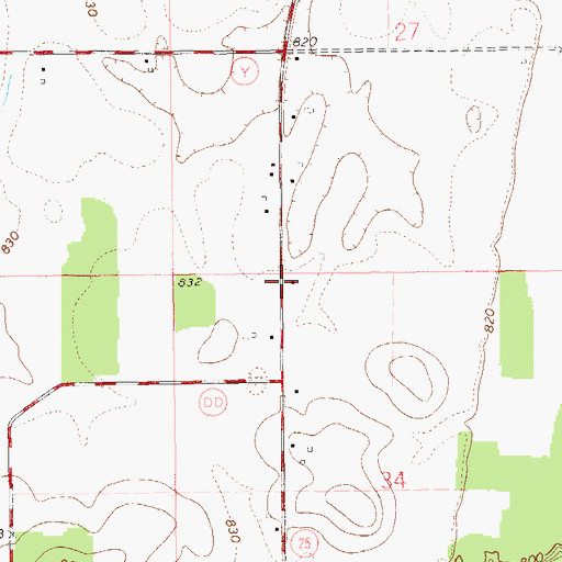 Topographic Map of Waubeek School (historical), WI
