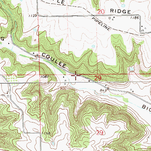 Topographic Map of Big Coulee School (historical), WI
