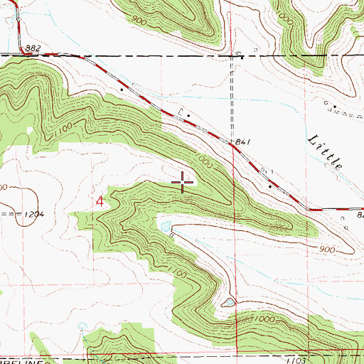 Topographic Map of The Hogback, WI