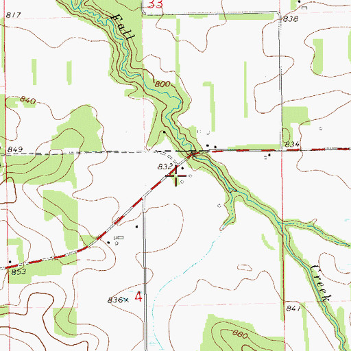 Topographic Map of Luna School (historical), WI