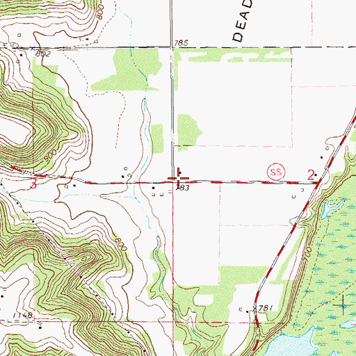 Topographic Map of Oak Center School (historical), WI