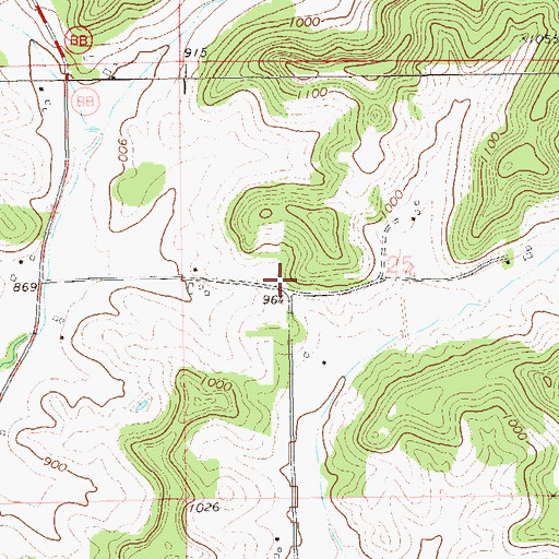 Topographic Map of Prissel School (historical), WI