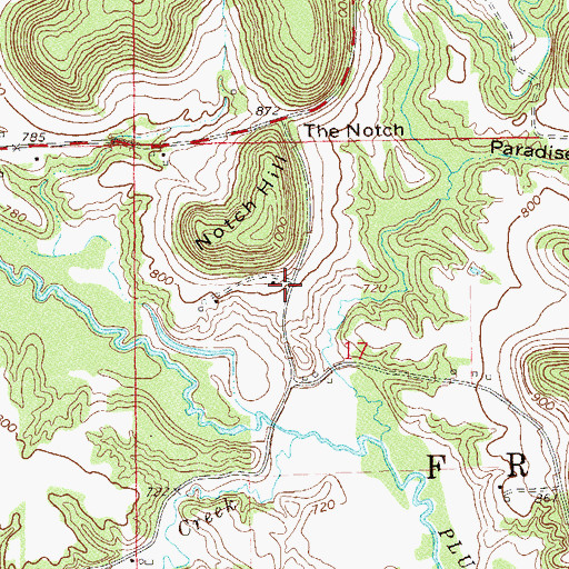 Topographic Map of West Frankfort School (historical), WI