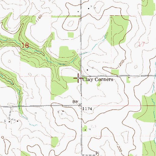 Topographic Map of Clay Corners School (historical), WI