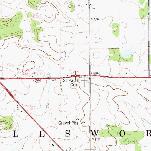 Topographic Map of Cudd School (historical), WI