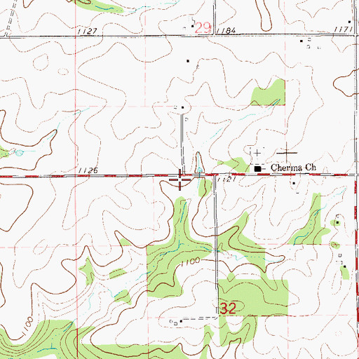 Topographic Map of Dennygold School (historical), WI