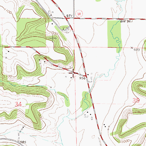 Topographic Map of Forestville School (historical), WI