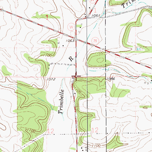 Topographic Map of Gertrude School (historical), WI