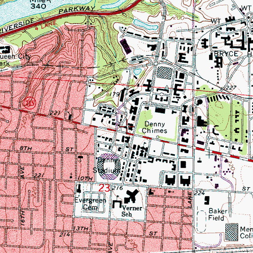 Topographic Map of McLure Library, AL