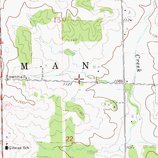Topographic Map of Gilman Center School (historical), WI