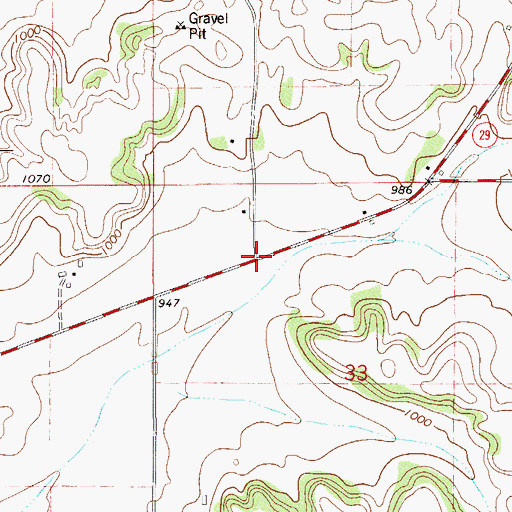 Topographic Map of Pierce Valley School (historical), WI